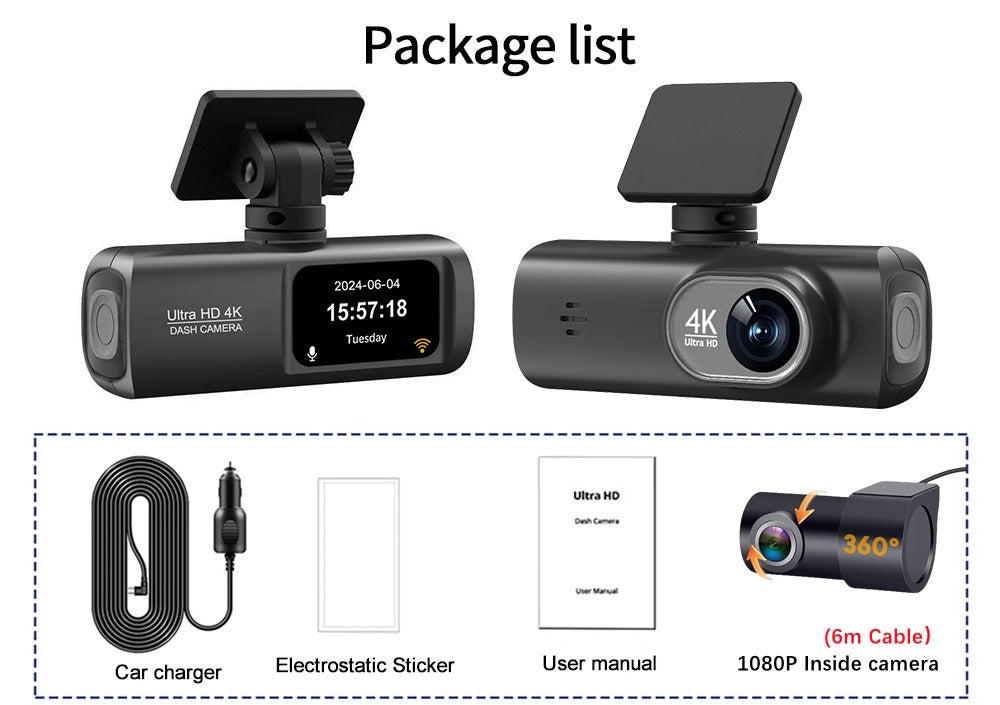 Norvik V22 4K Dual Dash Cam — Complete Kit